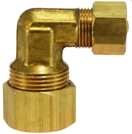 Item # 1317-31-137, 3/8 Tube O.D. (9/16-24 Thread) x 5/8 Tube O.D.  (13/16-18 Thread) Compression Reducing Elbow Brass On SC Fastening Systems