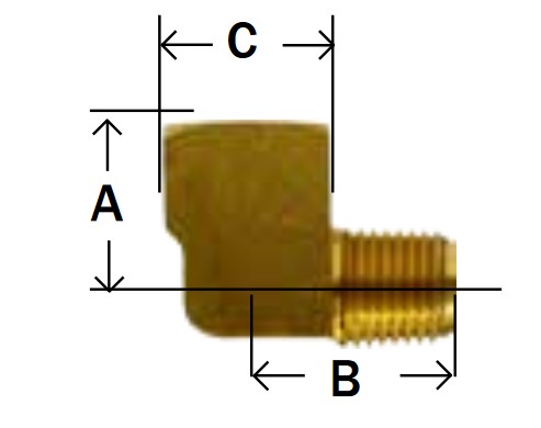 Item # 1317-28-160, 3/4 MPT x FPT 90 Degree Street Elbow Barstock Brass On  SC Fastening Systems
