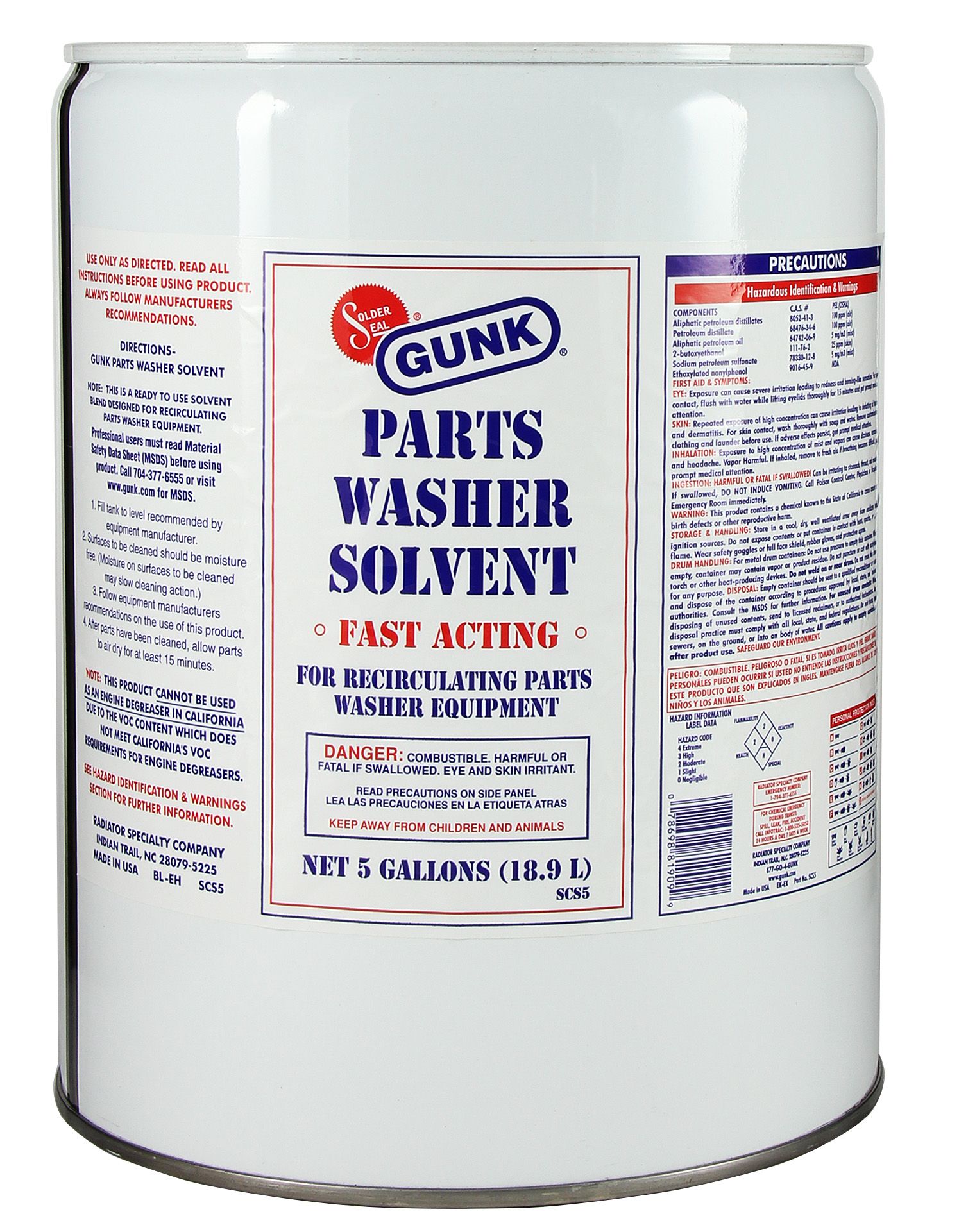 Item # 2535-SCS5, GUNK® PARTS WASHER SOLVENT 5 GAL On SC Fastening Systems