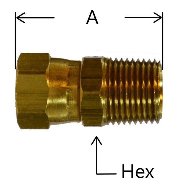 Item # 1317-28-756, 1/2 Tube O.D. (3/4-16 Thread) Female Thread x 1/2  MPT JIC 37 Degree Straight Swivel Adapter Brass On SC Fastening Systems